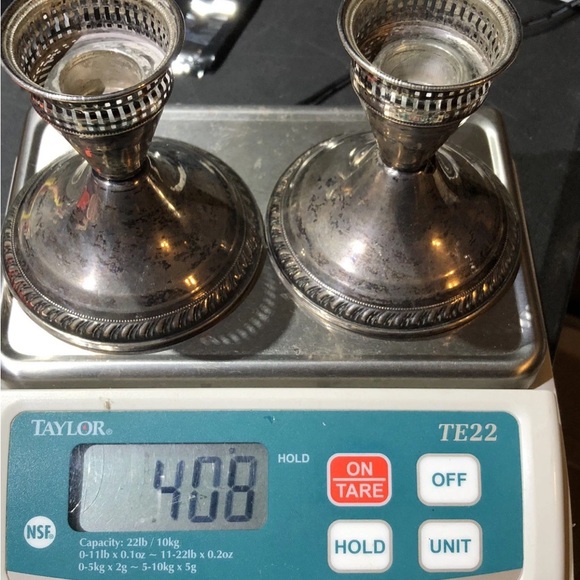 Vintage Raimond Sterling Silver Weighted Candle Holders 408 grams - Picture 9 of 10